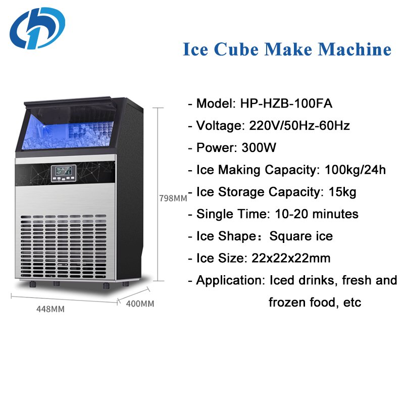 Ice Maker Machine 100kg Commercial Home Cube Ice Block Making Machine Automatic Small Countertop Ice Makers For Business Price