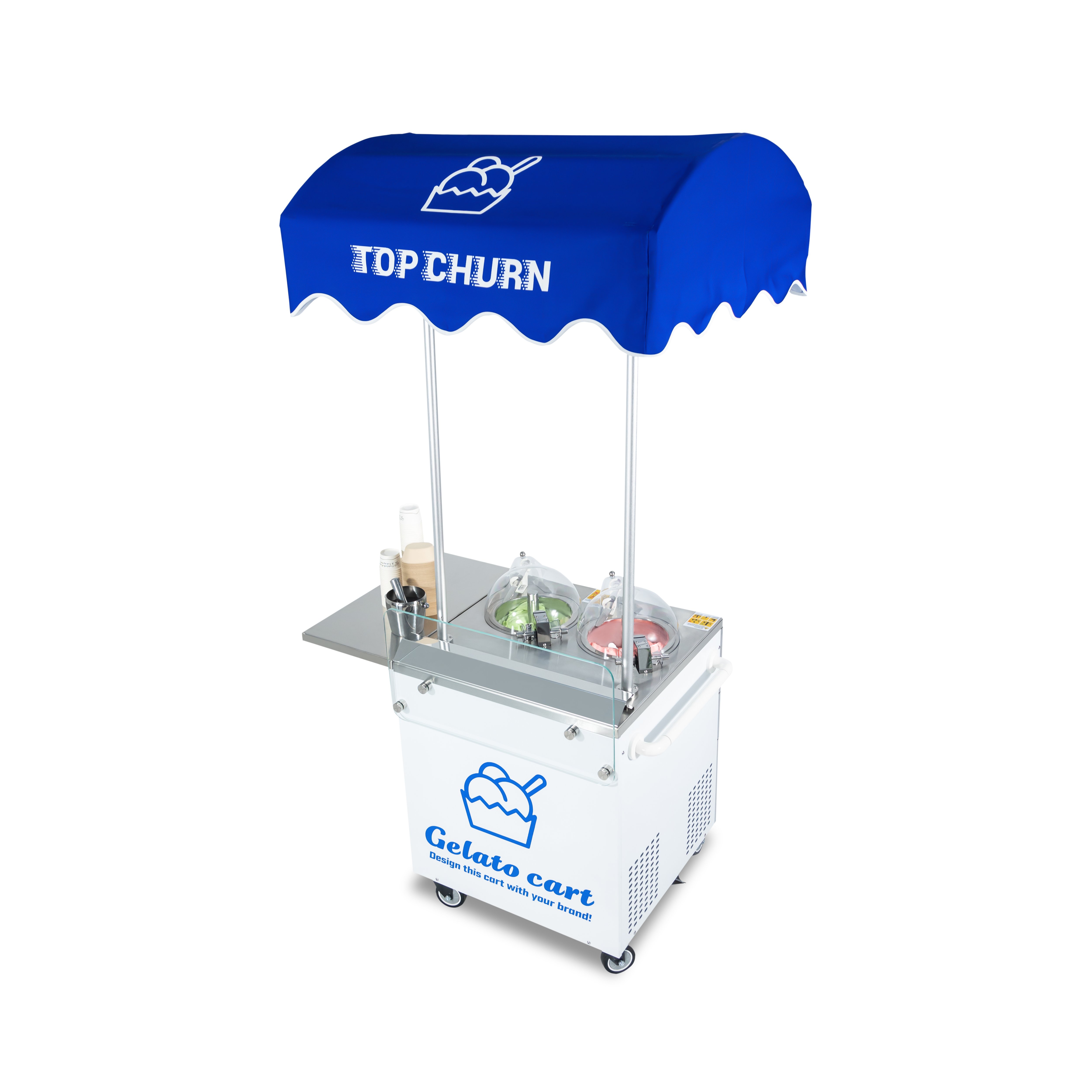 Ice cream gelato show live machine Multifunction all in one ice cream push cart for outdoor NSF certified Miles food truck