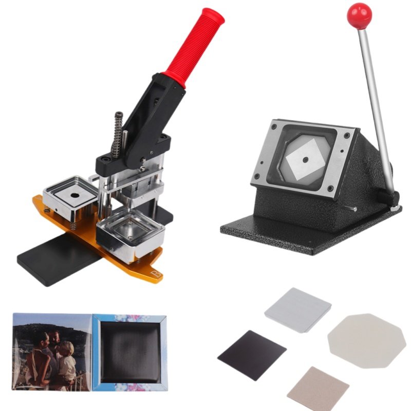 Automatic Metal Button Square Refrigerator Magnet Magnetic Photo Button Fridge Magnet Making Machine