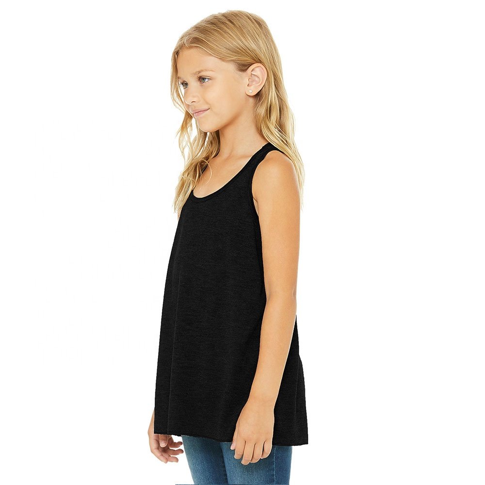 Bella Canvas 8800Y Black YOUTH FLOWY RACERBACK TANK soft poly-viscose blend breathable New arrivals Youth summer tank