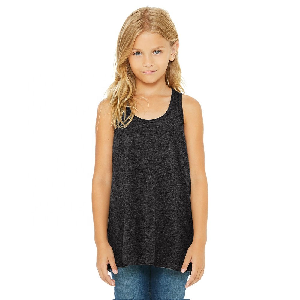 Bella Canvas 8800Y Black YOUTH FLOWY RACERBACK TANK soft poly-viscose blend breathable New arrivals Youth summer tank