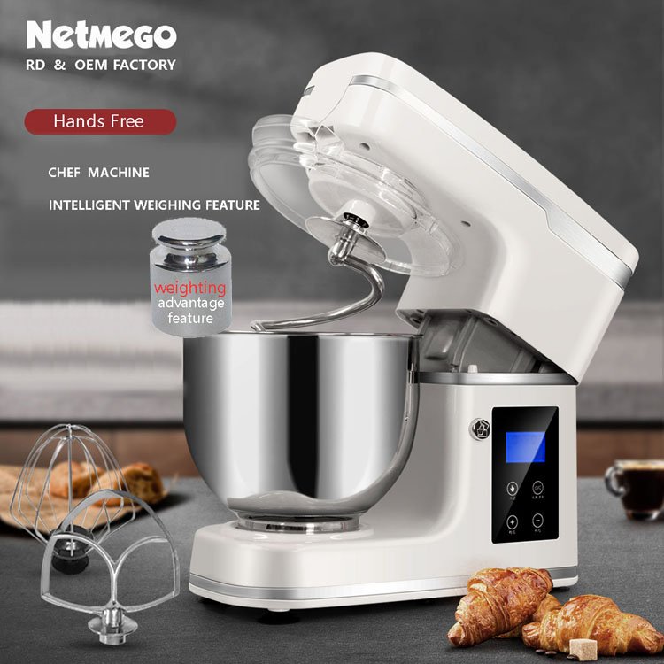 Weighing function timing automatic stop food mixer home dough mixer machine kitchen appliances electric stand mixer