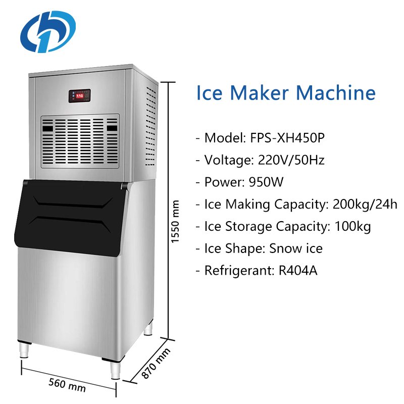 Snowflake Ice Machine 200KG Automatic Nugget Snow Flake Ice Block Making Big Commercial Ice Maker Machine For Business Price