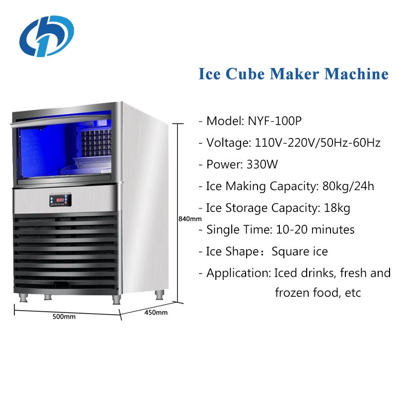 Ice Cube Machine 60kg 80kg 100kg Automatic Ice Block Maker Commercial Ice Making Machine For Sale Nigeria Turkish