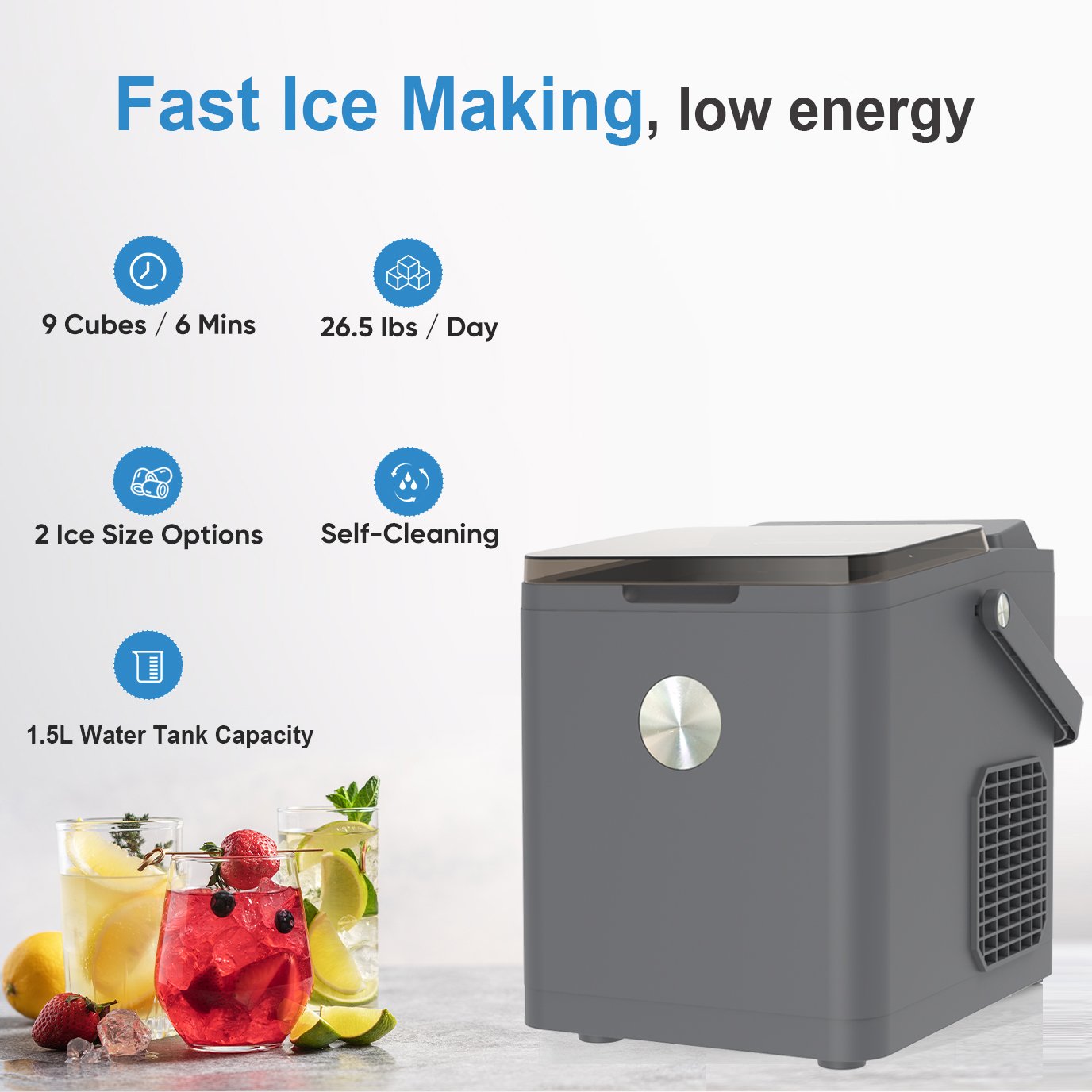High Capacity New Design Low Energy Saving Portable Mini Bullet cube Ice Maker for Home Commercial Hotel