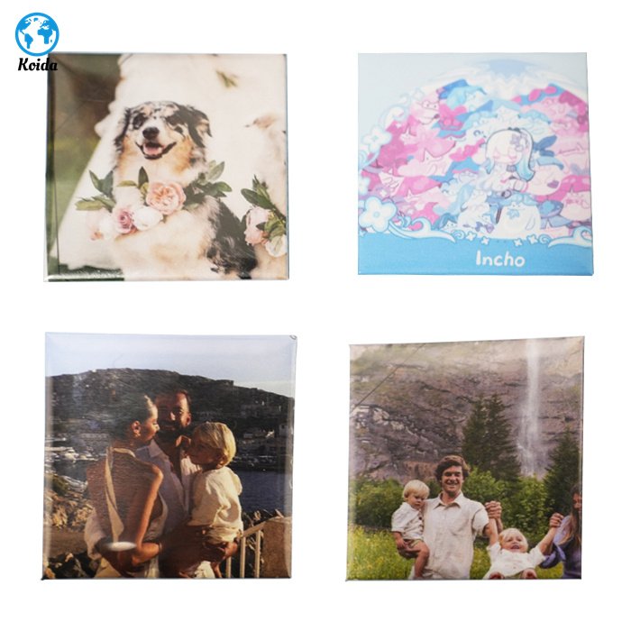 Magnetic button 50 x 50 mm (2 x 2 in) custom photo refrigerator pneumatic semi-automaton