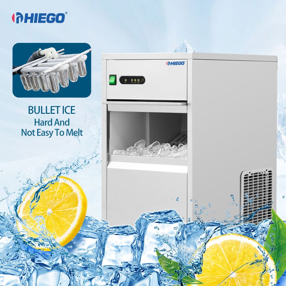 Commercial Used Customised Ice Free Standing Countertop Bullet Shape Ice Maker Machines 25kg/24H