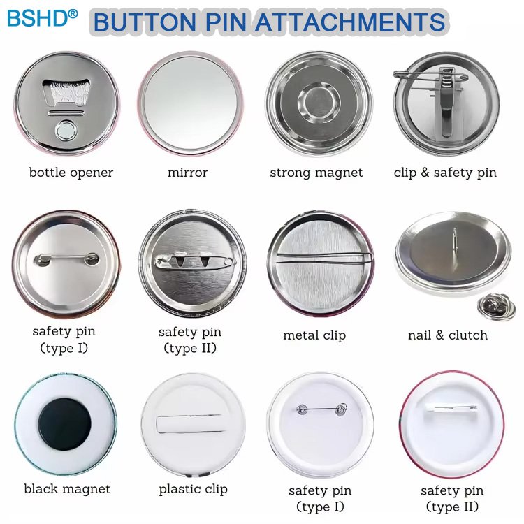 Button Badge Factory Direct Sale 25mm 32mm 44mm 50mm 58mm Custom Sublimation Blank Tinplated Badge With Safety Pin