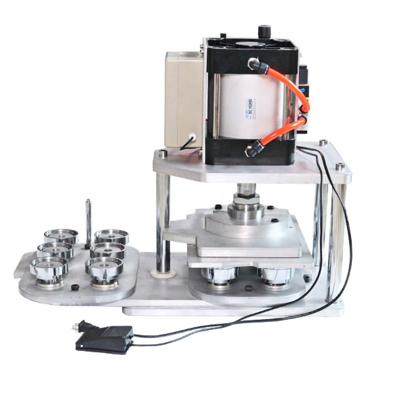 Pneumatic Semi-automatic Button Maker with 58mm Round Mould 6/pcs Drop on One Time 25-75 mm