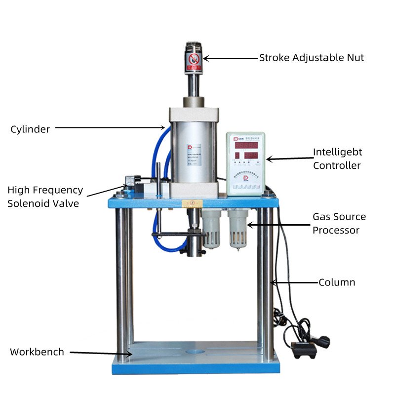 Four Column Two Boards 200kg Pneumatic Punch Press Machine Carry Bag Ram Hole Punching Machine
