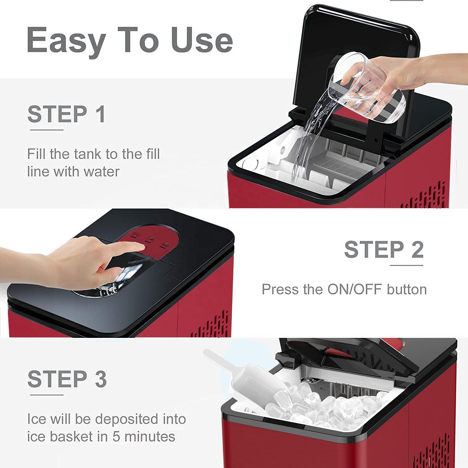 Mini Portable Ice Maker Machine Small Household Automatic Ice Maker Countertop