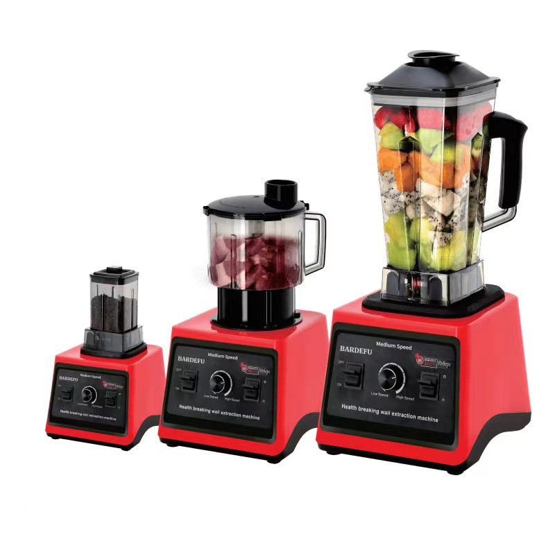High quality 3-in-1 2.5L Silver Electric Blender Stainless Steel Meat & Fruit Smoothie Blenders Plastic Container Household Use