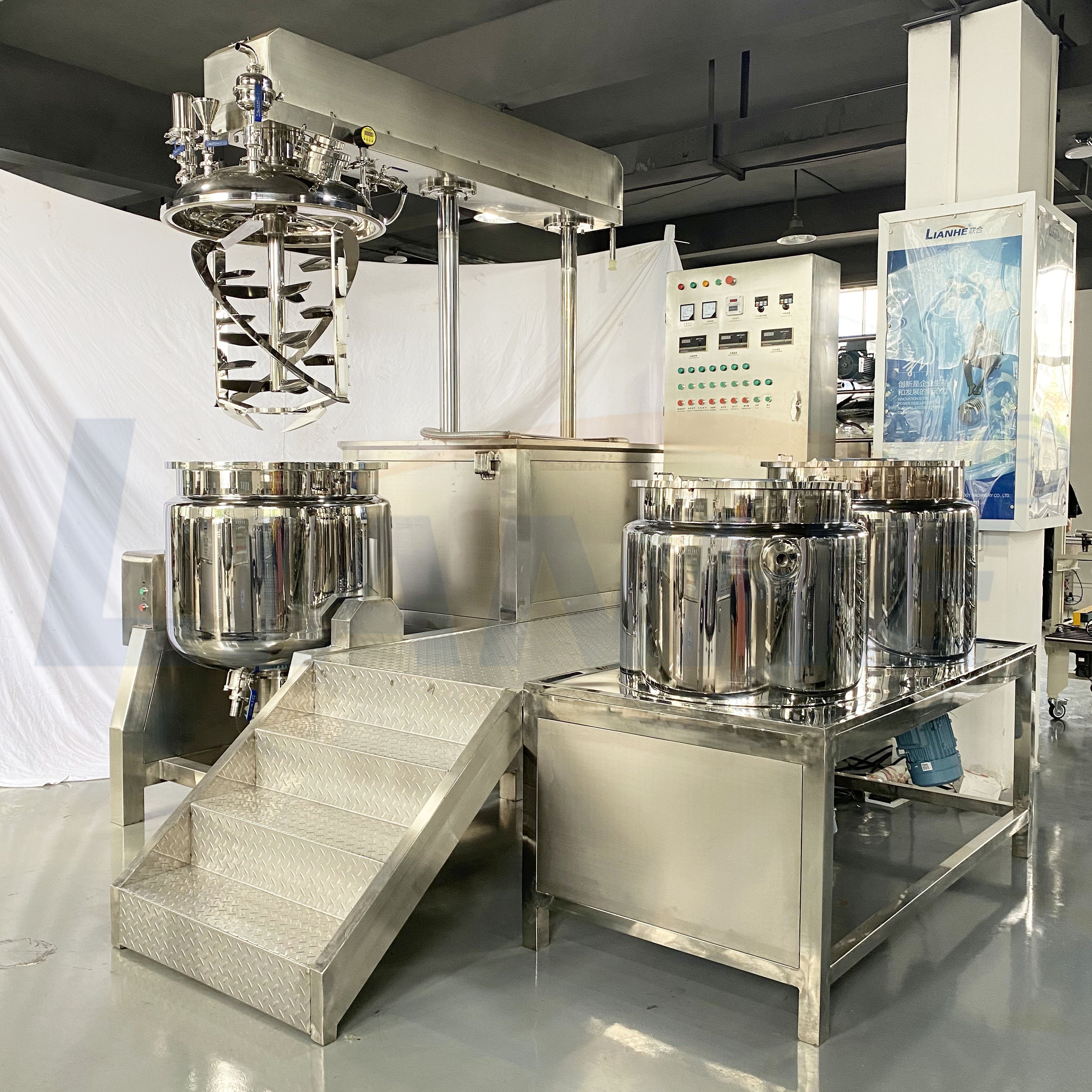 200l Cosmetic Mixer Vacuum Homogenizer Emulsifier Body Lotion Cream Making Machines To Make Facial Cream