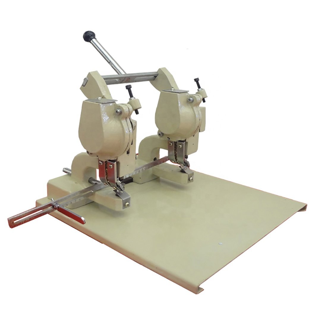 Double head eyelet grommet punch machine for paper bags