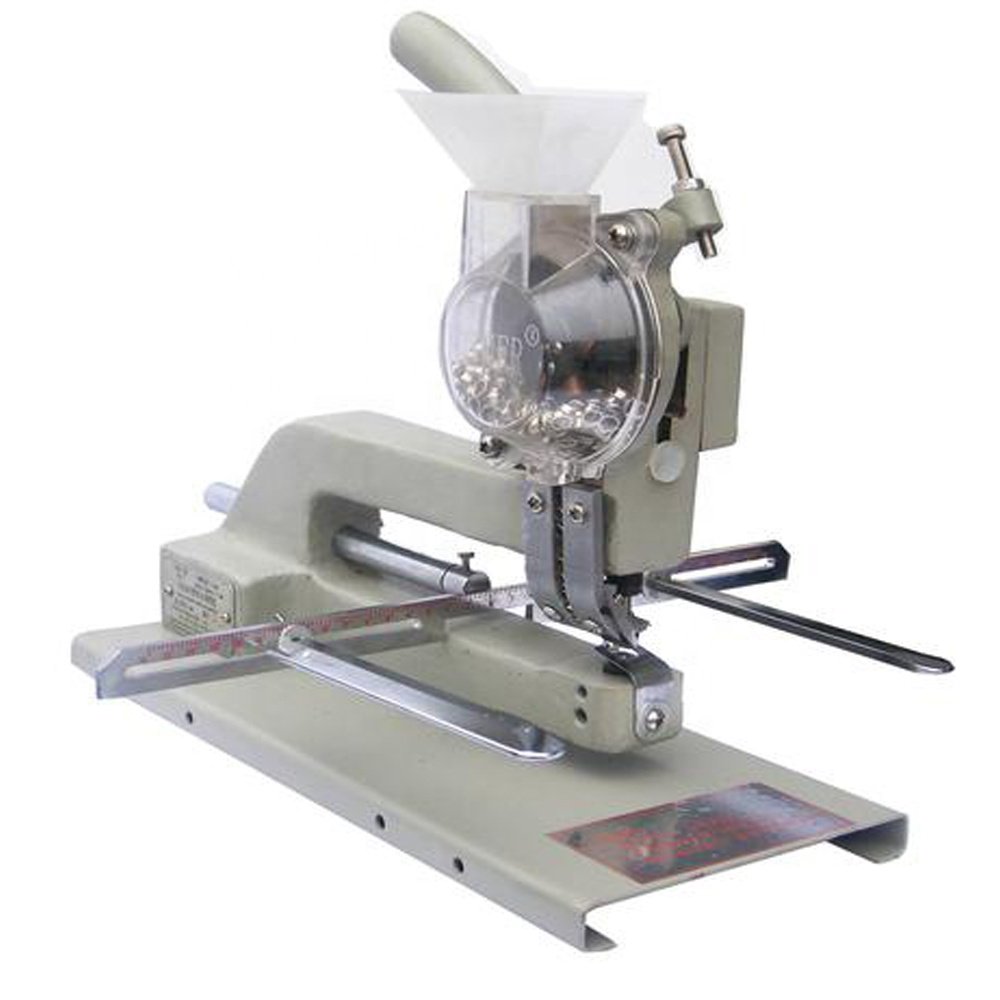 Double head eyelet grommet punch machine for paper bags