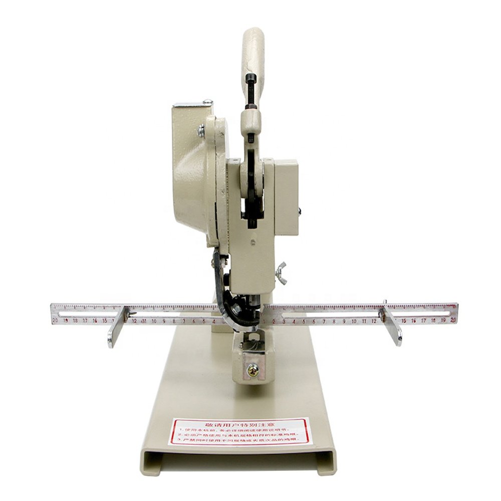 Double head eyelet grommet punch machine for paper bags