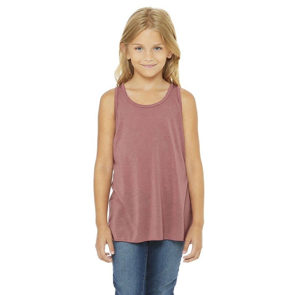 Wholesale Girls YOUTH FLOWY RACERBACK TANK Relaxed bottom hem youth girls breathable tank top