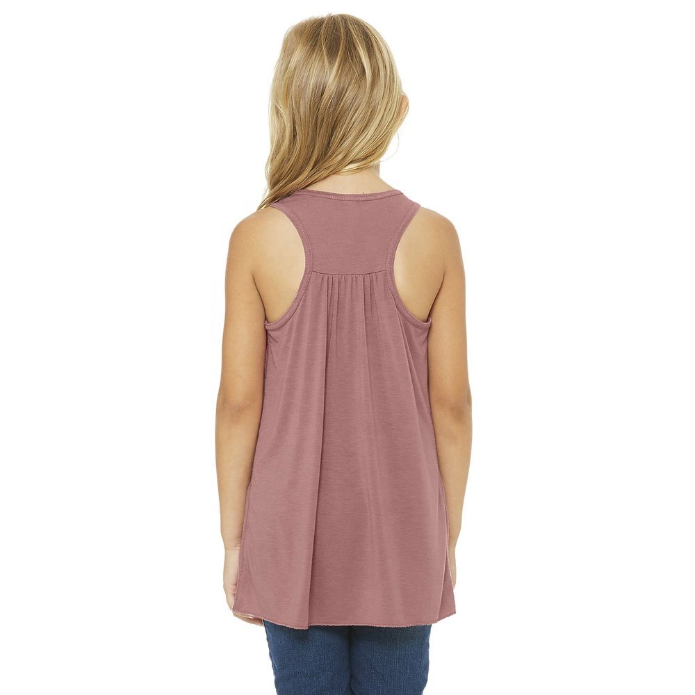 Wholesale Girls YOUTH FLOWY RACERBACK TANK Relaxed bottom hem youth girls breathable tank top