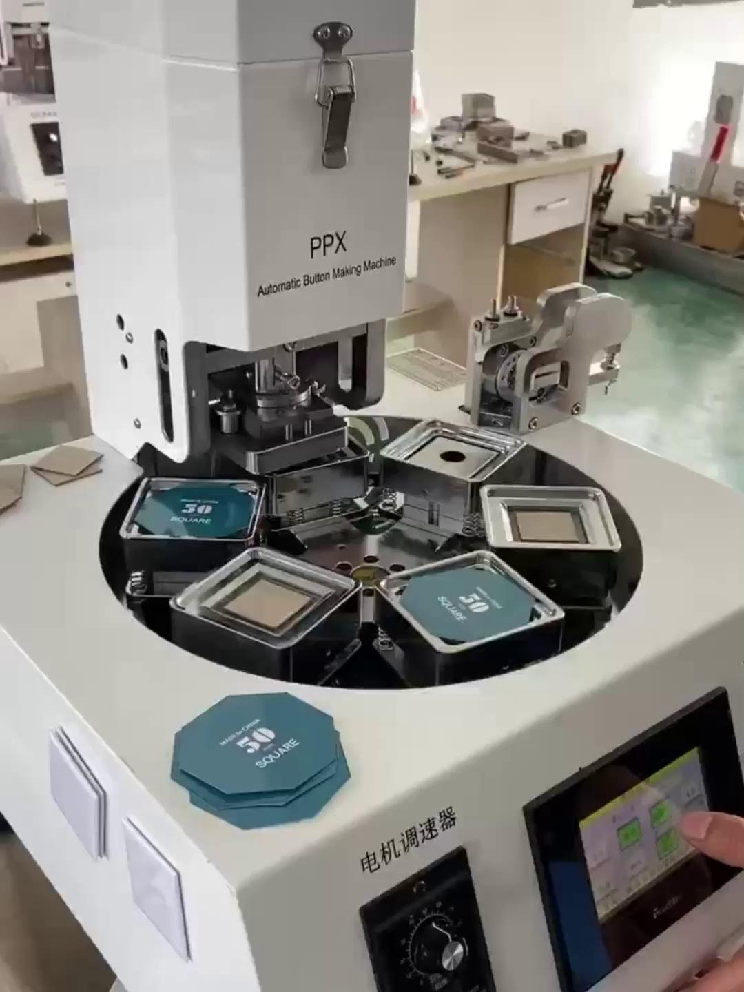 High Quality Fridge Magnet/pin Badge Making Semi-automatic Ppx Pneumatic Machine For 50*50mm (2*2inch)