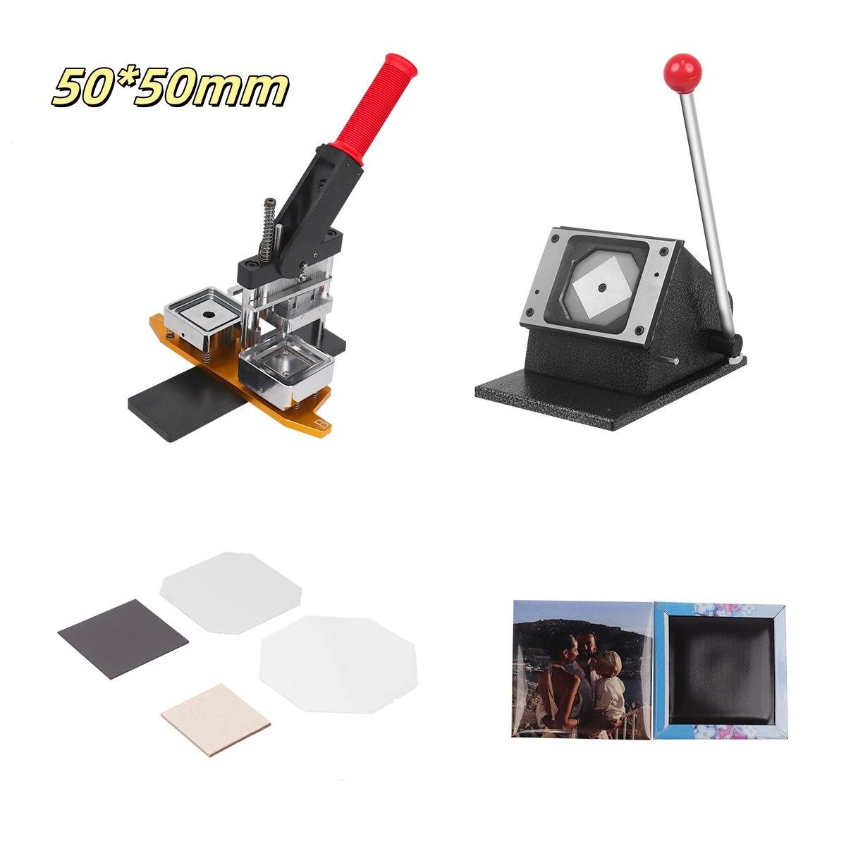 HOT SALE Square 2"x2"(50x50mm) Custom Photo Fridge Magnet Button Maker Button Machine Kit Customizable fridge magnets