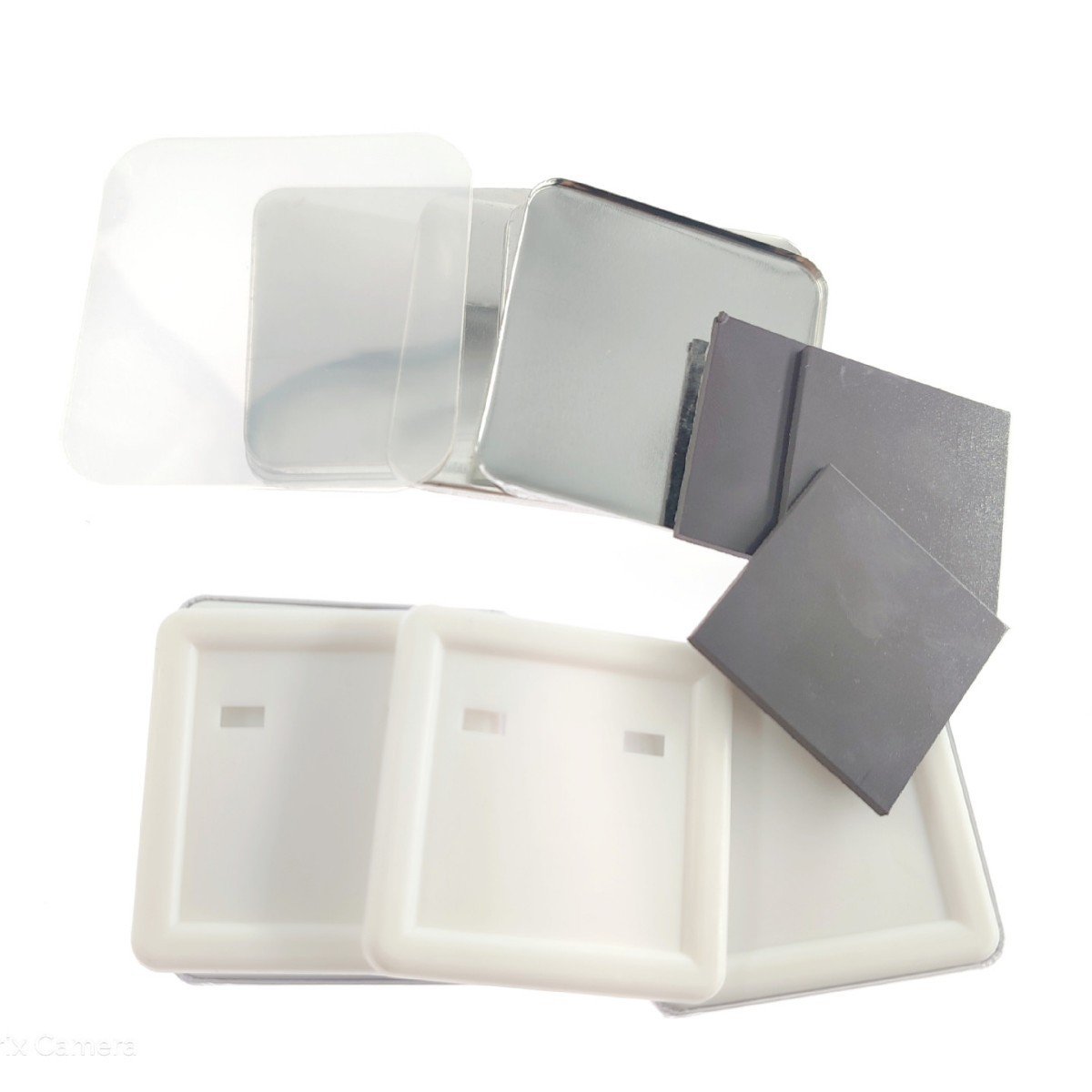 50mm Square Shape Badge Button Magnet Materials 50mm Square Fridge Magnet Materials for DIY Decoration