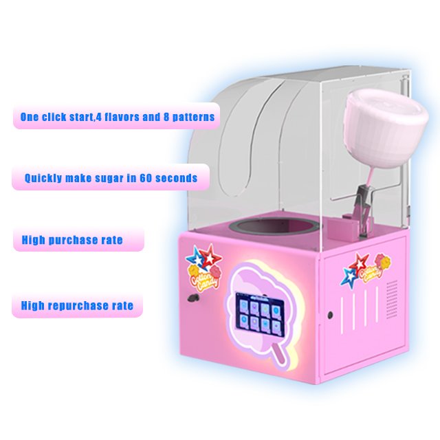 Create Colorful Cotton Candy Creations at the Touch of a Button Our Semi Mini Cotton Candy Vending Machine