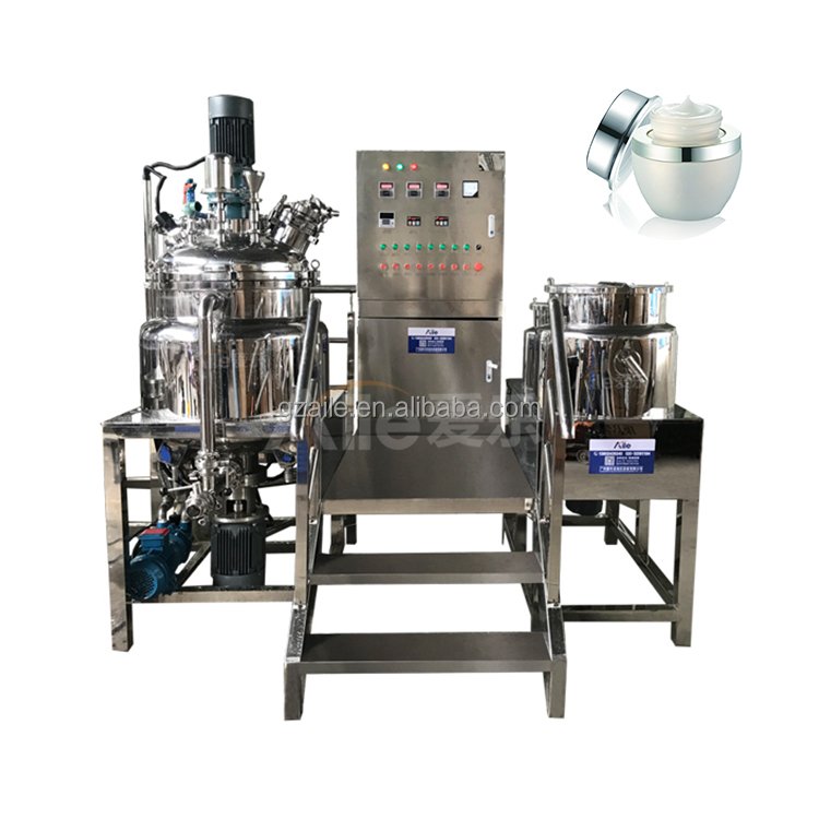 Aile cosmetic making machine gel vacuum homogenizer face cream emulsifier mixer machine vacuum mixer