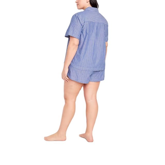 wholesale OEM new arrival comfortable plus size custom logo stripe shirt women's clothing sleepwear supplier from Bangladesh