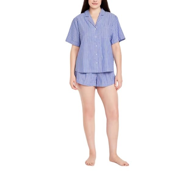 wholesale OEM new arrival comfortable plus size custom logo stripe shirt women's clothing sleepwear supplier from Bangladesh