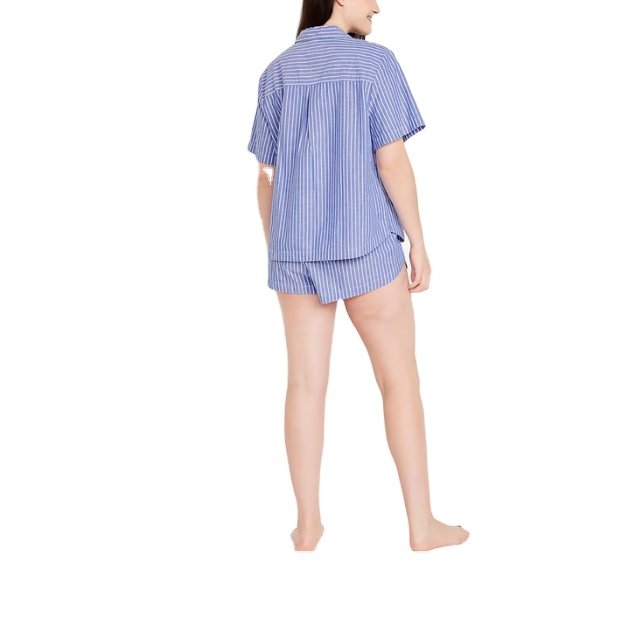 wholesale OEM new arrival comfortable plus size custom logo stripe shirt women's clothing sleepwear supplier from Bangladesh