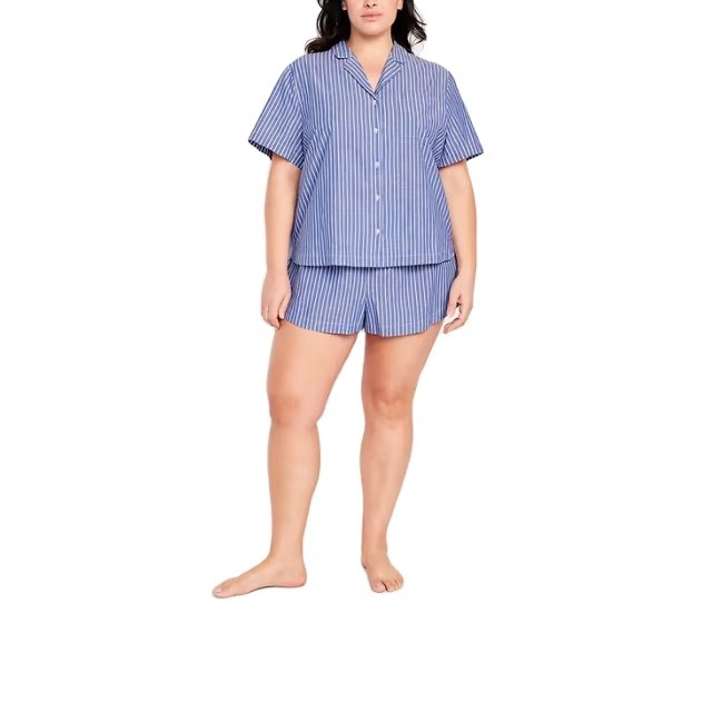 wholesale OEM new arrival comfortable plus size custom logo stripe shirt women's clothing sleepwear supplier from Bangladesh