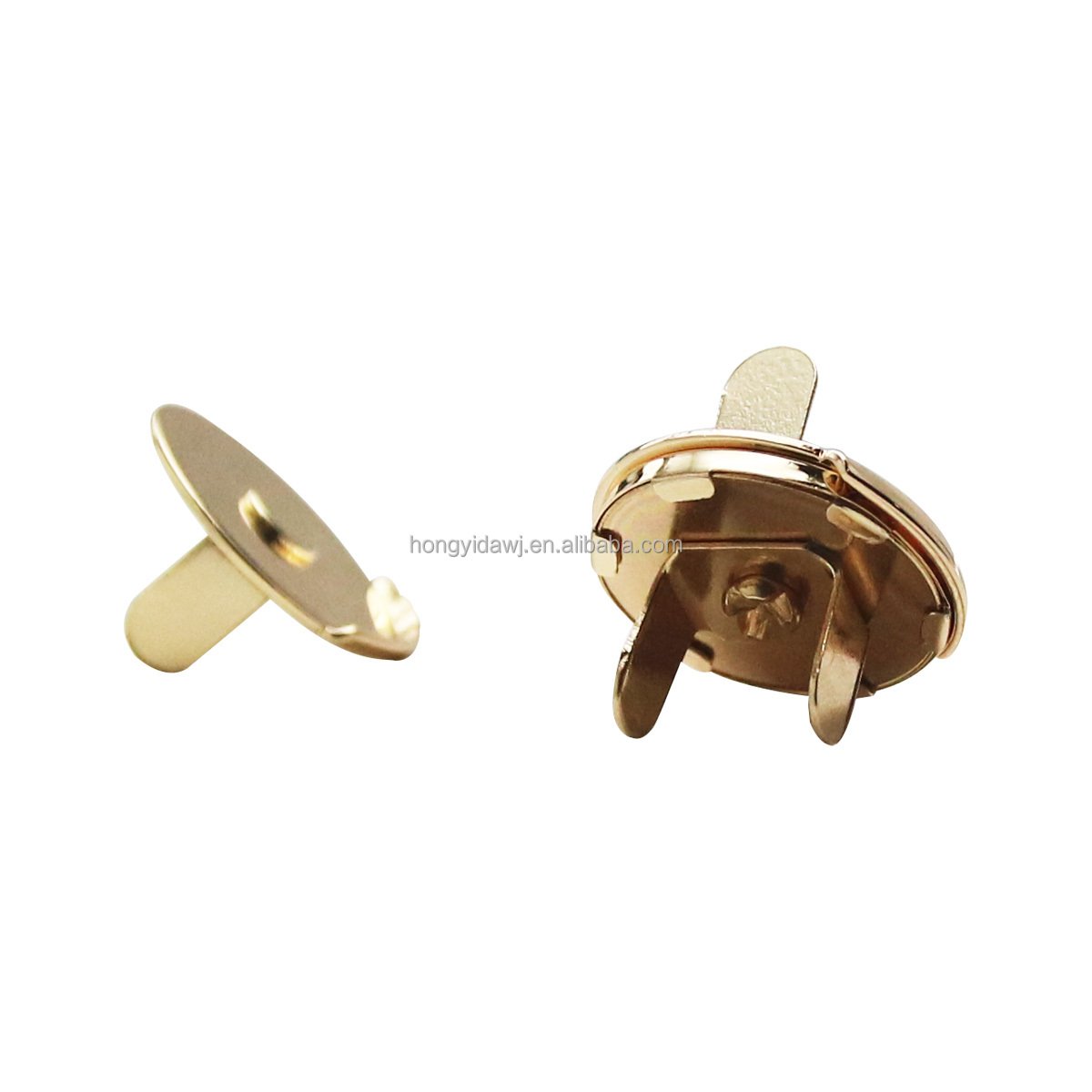 14mm Slim Copper Plain Magnetic button for handbag Golden Metal snaps for purse and clothes