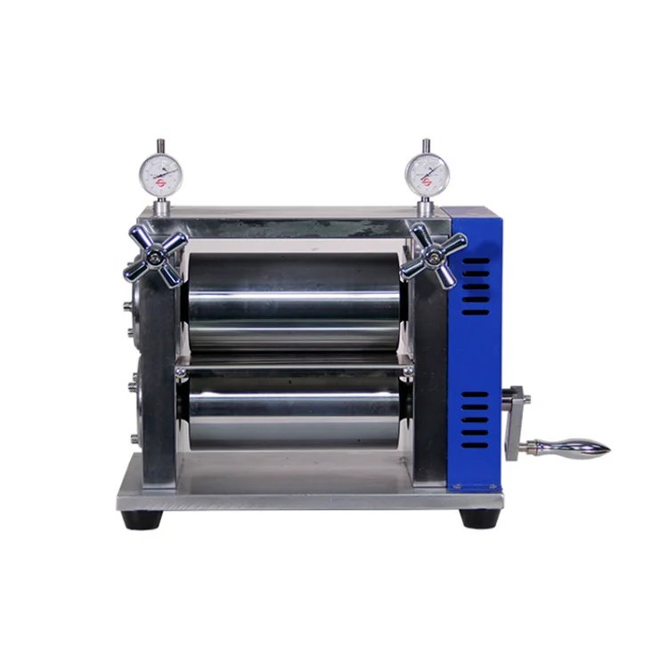 Laboratory 100mm Width Manual Coin Cell Rolling Press Machine For Button Battery Electrode