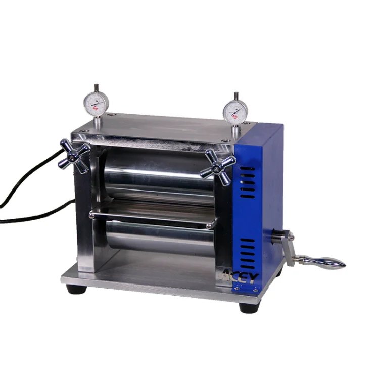 Laboratory 100mm Width Manual Coin Cell Rolling Press Machine For Button Battery Electrode