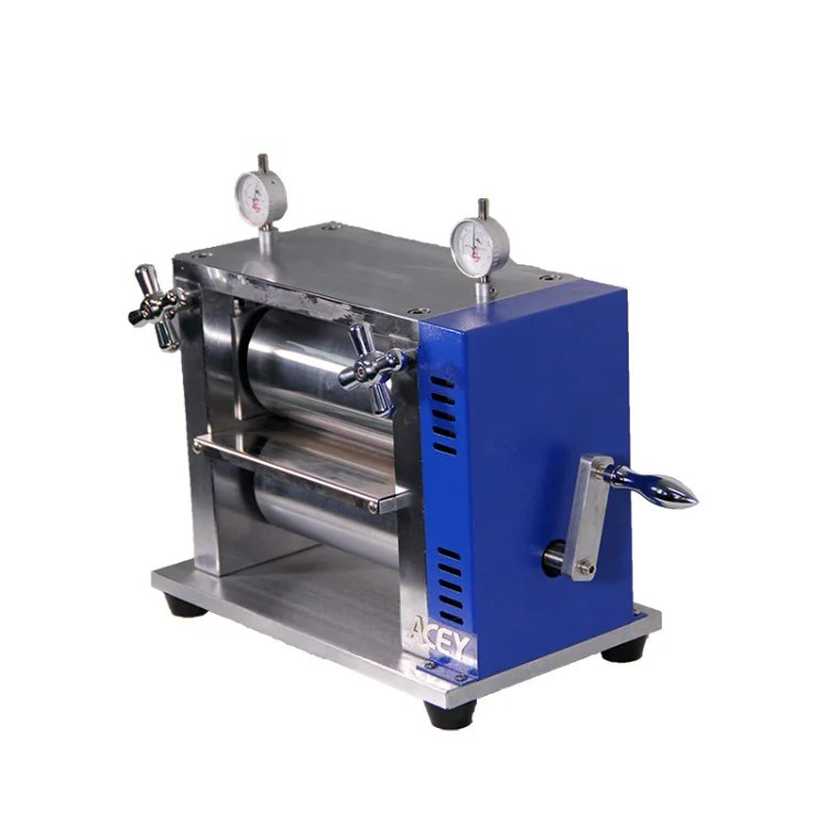 Laboratory 100mm Width Manual Coin Cell Rolling Press Machine For Button Battery Electrode