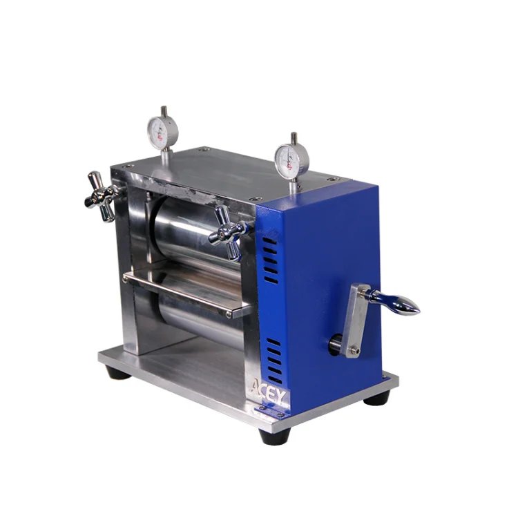 Laboratory 100mm Width Manual Coin Cell Rolling Press Machine For Button Battery Electrode