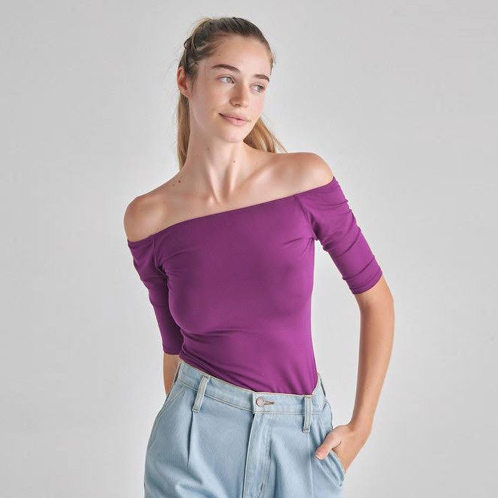 Wholesale Custom Logo 3/4 sleeve bamboo viscose blouses and t shirts for women with sustainable organic bamboo viscose fabric
