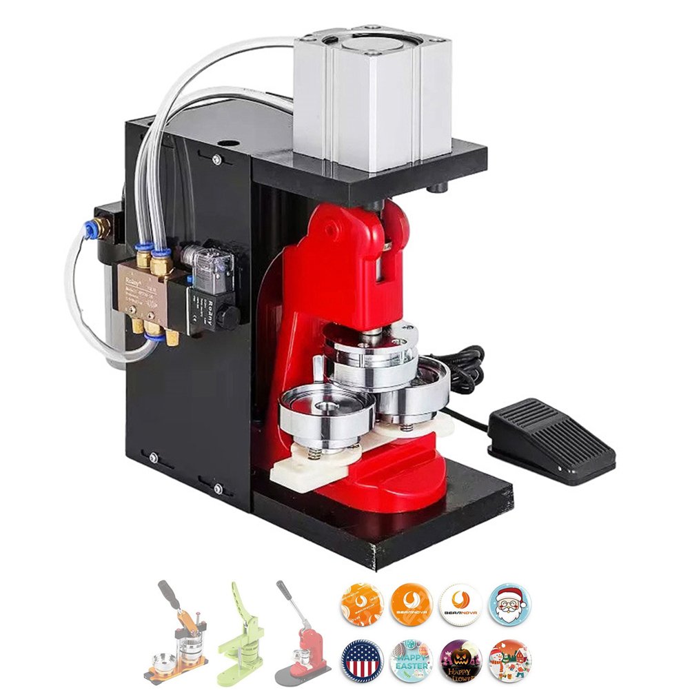 Automatic Metal Bottom Badge Maker Button Making Machine With Different Size Mould
