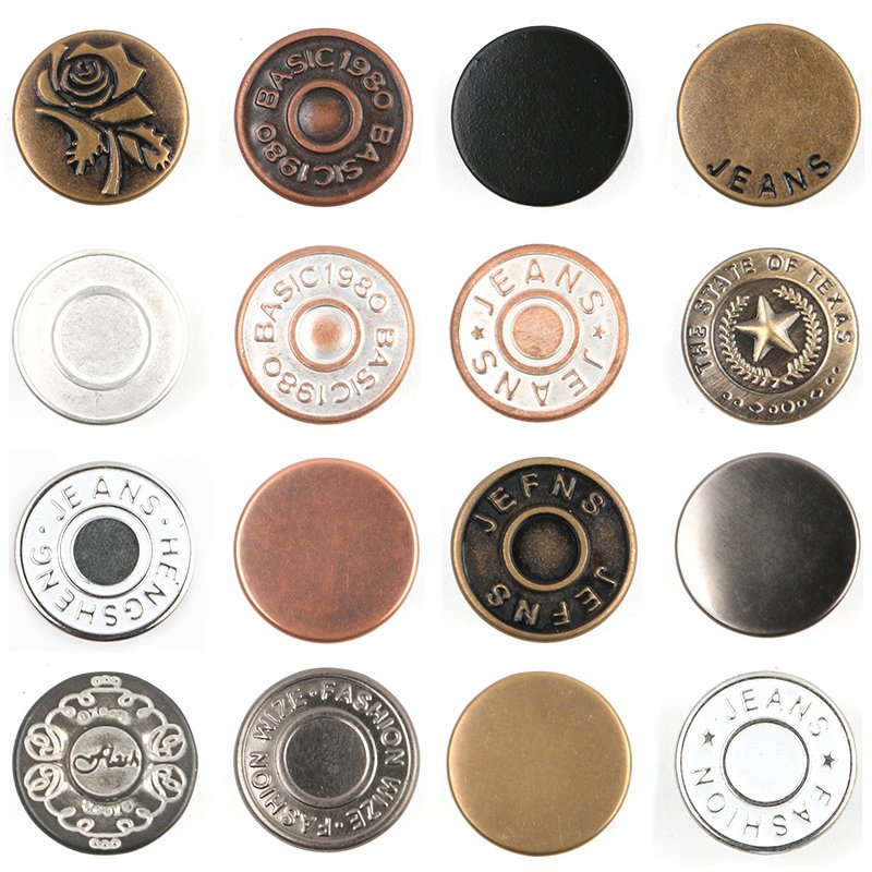 Fashion Jeans Metal Custom Denim Buttons Jean Rivet Button Making Machines