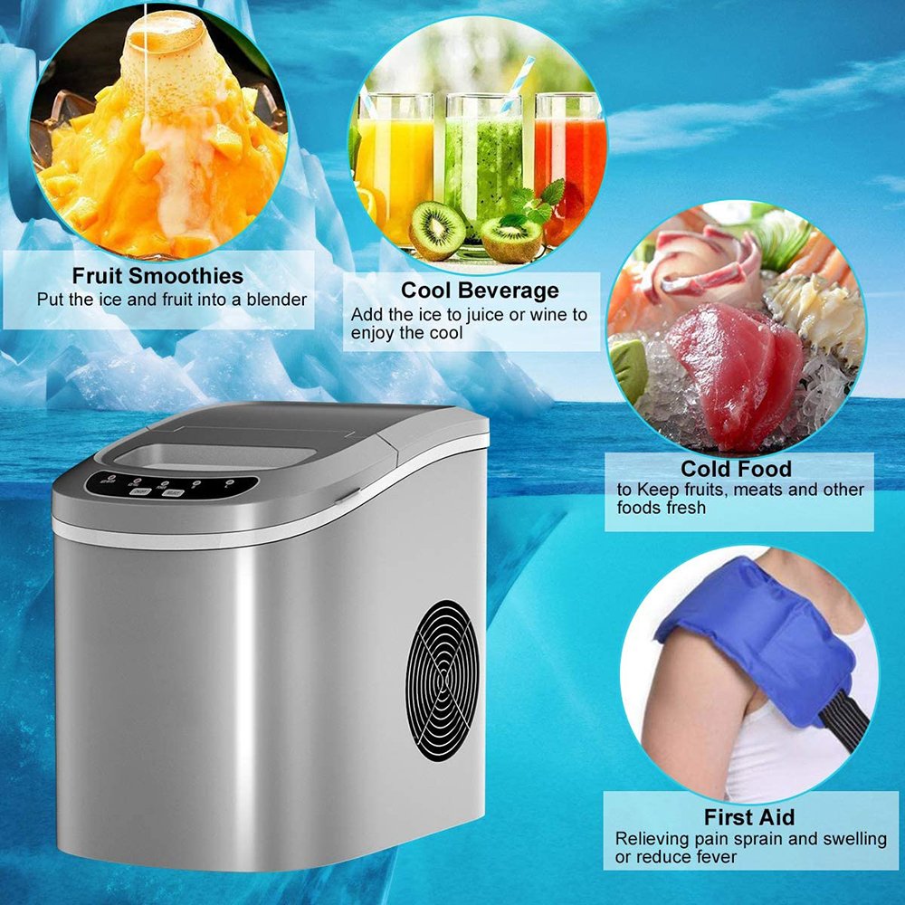 Electric 24v 12v Mini Small Portable Compact 12kg Counter Top Home Ice Home Dispenser Cube Maker