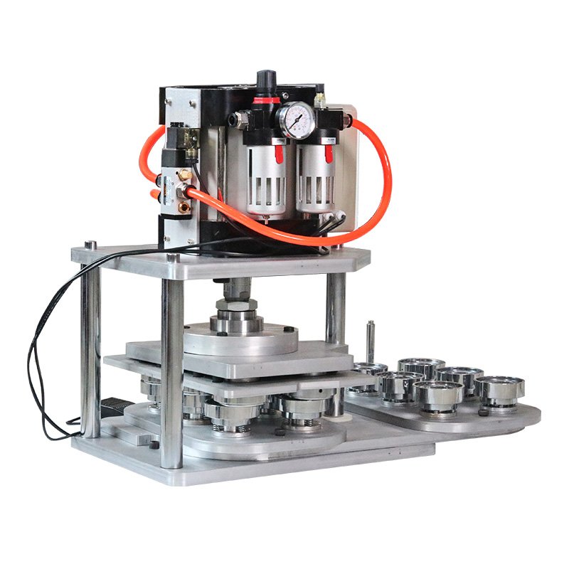 Six in One Pneumatic Semi Automatic Button Making Machine Badge Making Machine With 6pcs Moulds
