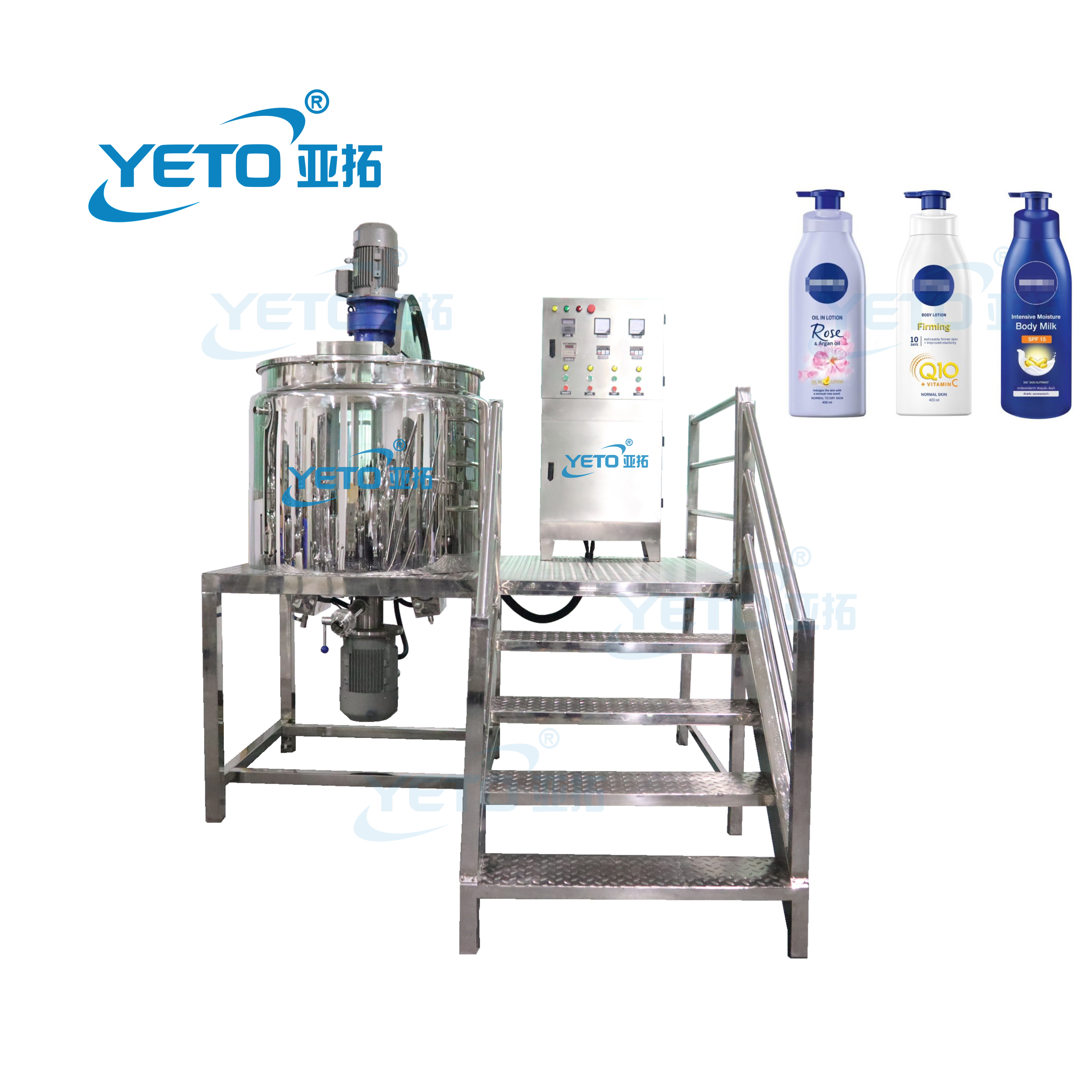 Hand Soap Mixing Tank with Electric Steam Heating Solution High Shear Homogenizer Emulsifier Wax Mixer Tank for Lotion Cosmetics