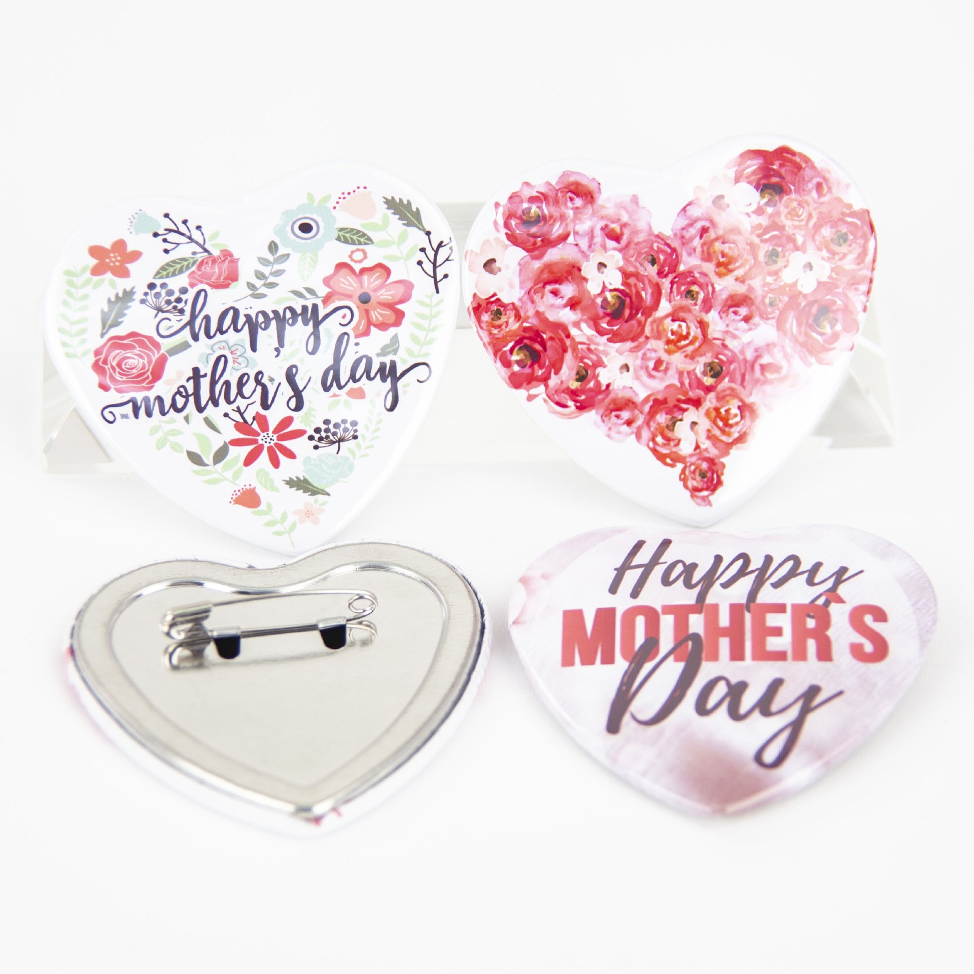 Custom Sublimation Magnetic Tinplate Badges Blanks round Square Heart Shape Valentine's Gift Promotion Uniforms Button Badge pin