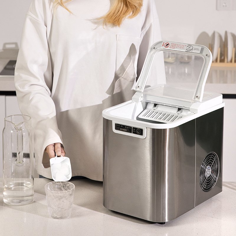 automatic small ice cube maker machine 12kgs/24h portable ice maker machine mini for home CE, CB, EMC, GS, LFGB, RoHS, ETL