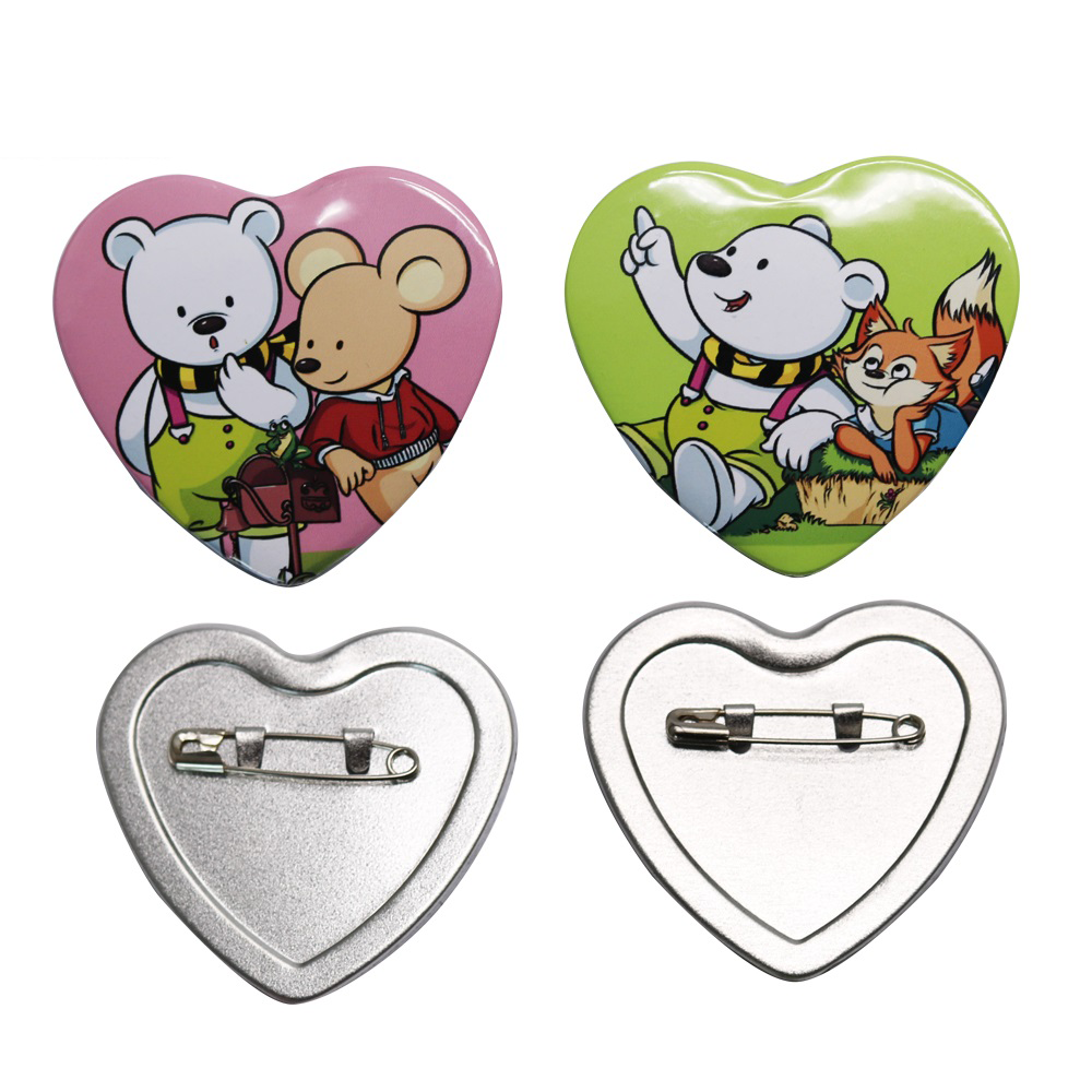 57*53mm Heart Shape Button Making Machines with 100pcs Material sets Rotation Mould
