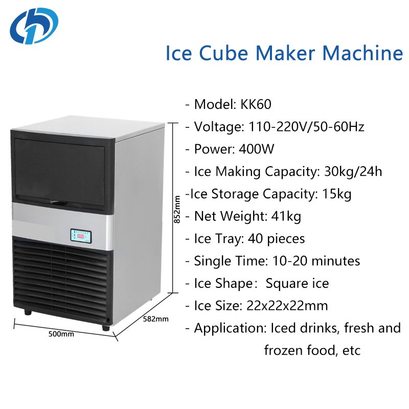 Ice Cube Machine Ice Block Making Machine 30kg Commercial Automatic Countertop Ice Makers Machines For Business Home