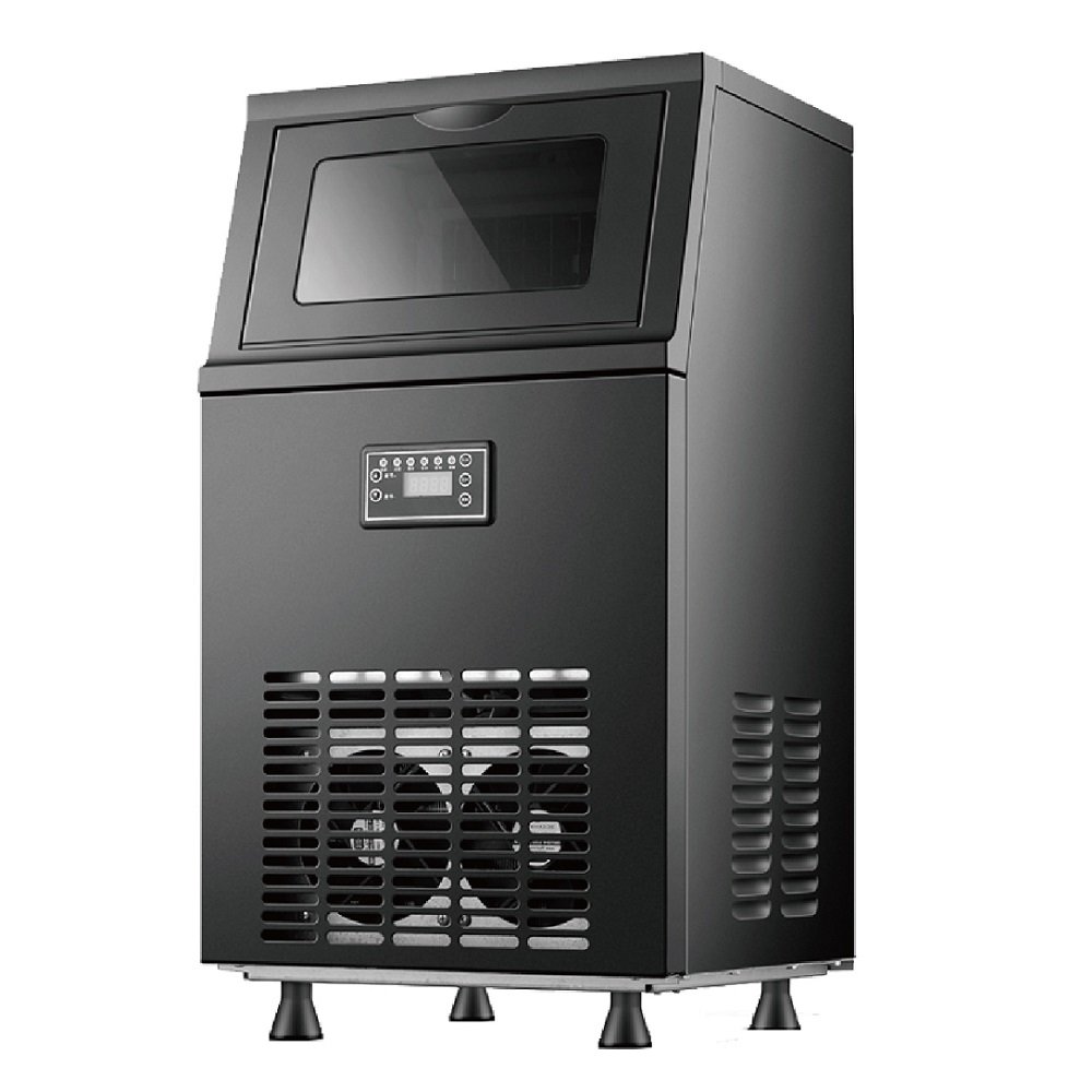 2023 Commercial compact automatic Ice cube machine with stainless steel housing making cube Ice for restaurant and kitchen bar