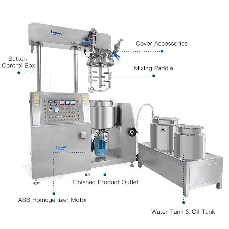 Stainless Steel Vacuum Emulsifying Mixing Tank for Cosmetics Chemical Cream 5-5000l Vacuum Emulsifier Mixer
