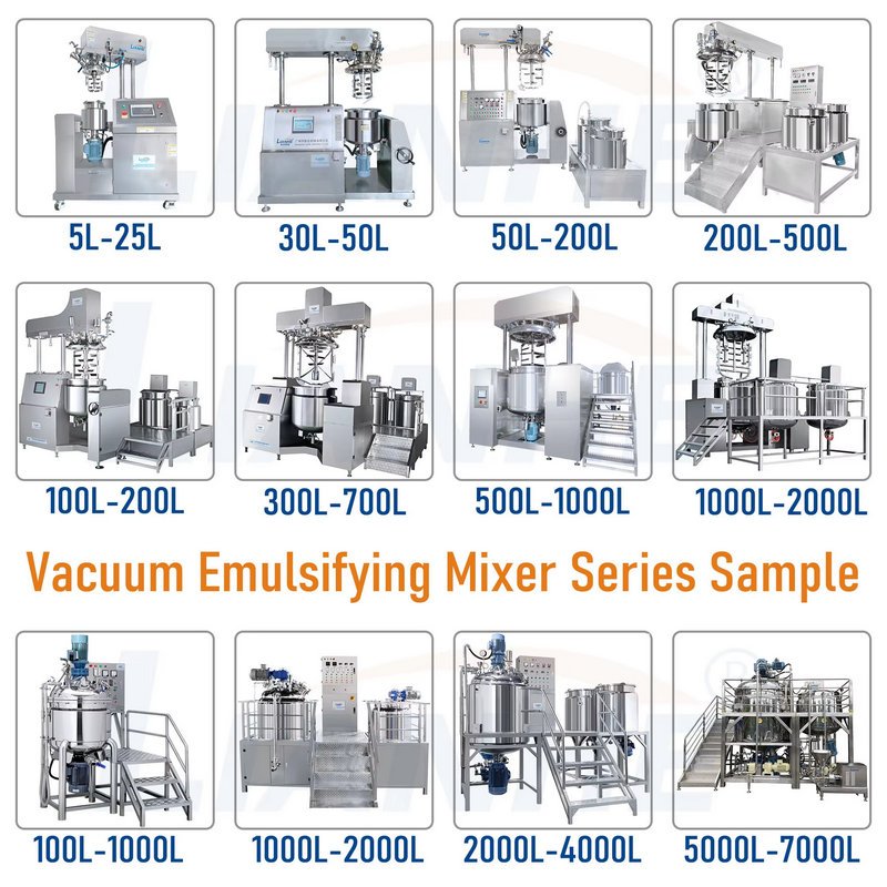 Stainless Steel Vacuum Emulsifying Mixing Tank for Cosmetics Chemical Cream 5-5000l Vacuum Emulsifier Mixer