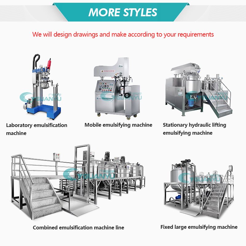 Shaving Cream Making Machine Skin Creams Hair Gel Dye Color Vacuum Emulsifier Mixer Machine Facial Body Lotion Mixing Machine